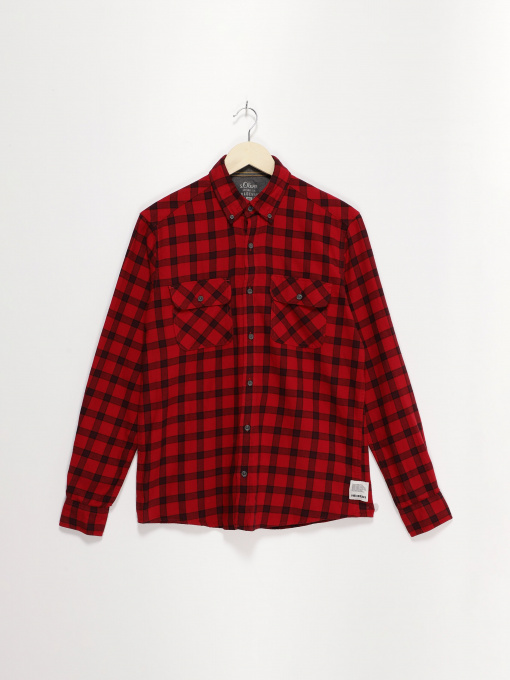 Сорочка повсякденна S.Oliver модель 13811213517_червоний комб. Фото