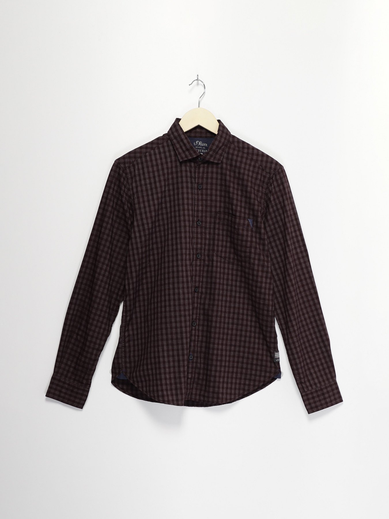 Сорочка S.Oliver модель 13811213530_т.бордовий комб. Фото