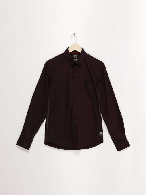 Сорочка повсякденна S.Oliver модель 13811213537_т.бордовий комб. Фото