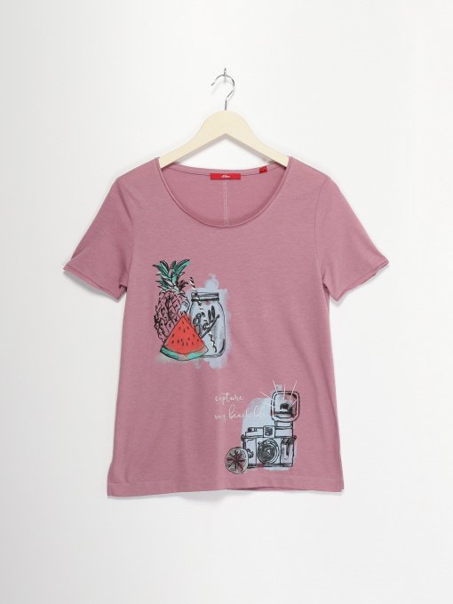 Футболка S.Oliver модель 14705325276_рожевий комб. Фото