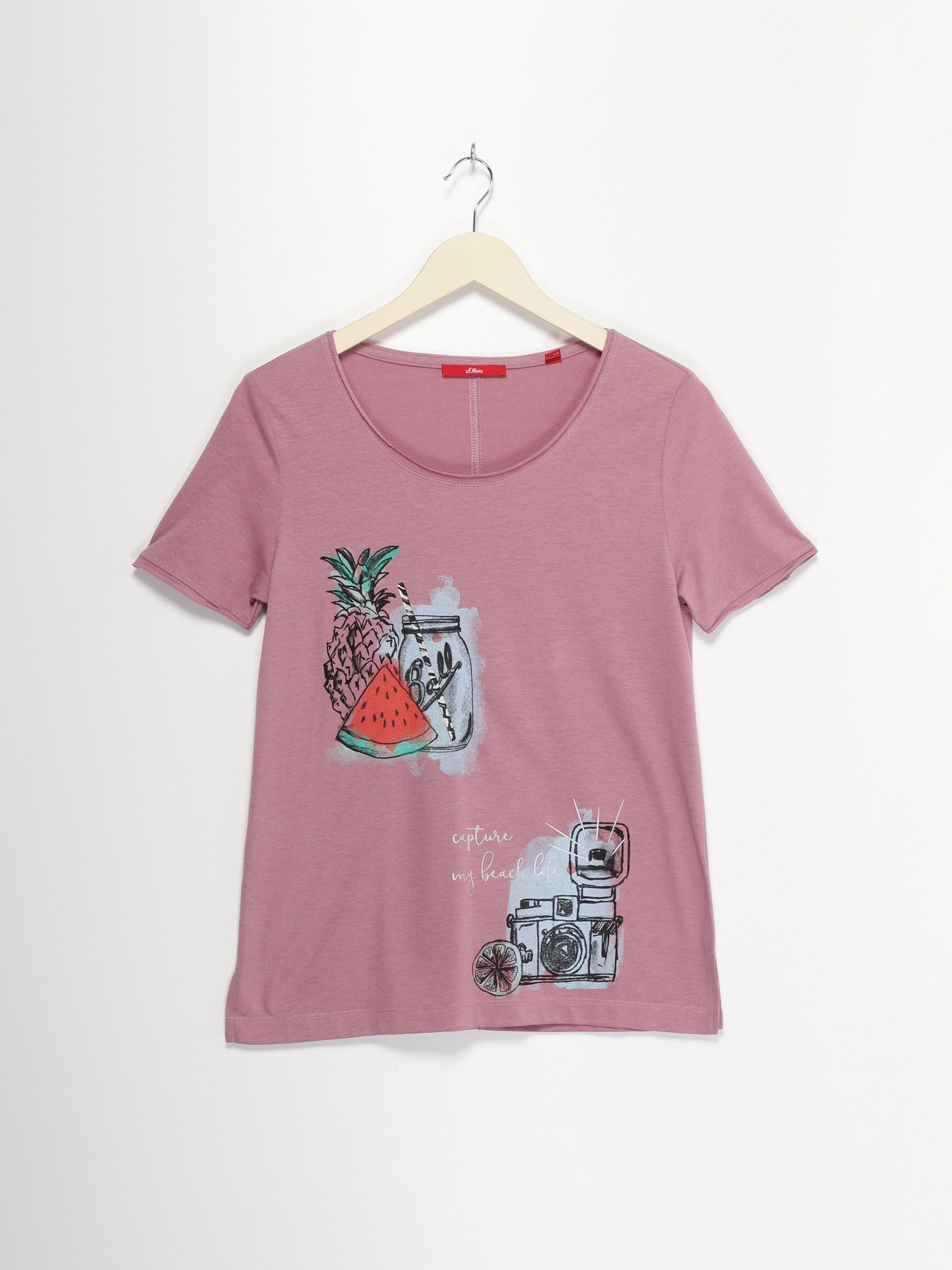 Футболка S.Oliver модель 14705325276_рожевий комб. Футболка S.Oliver модель 14705325276_рожевий комб. Фото