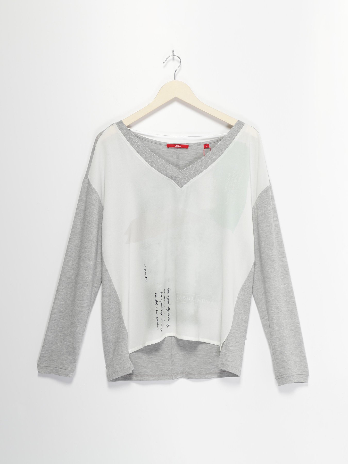 Лонгслив S.Oliver модель 14711315952_сірий з білим Фото