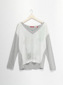 Лонгслів S.Oliver модель 14711315952_сірий з білим Фото