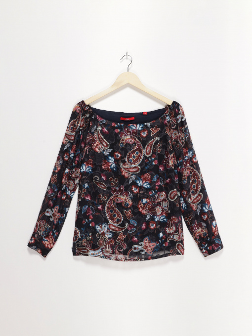 Блуза S.Oliver модель 14807112164_т.синій комб. Фото