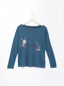 Лонгслів S.Oliver модель 14808316512_т.бірюзовий комб. Лонгслів S.Oliver модель 14808316512_т.бірюзовий комб. Фото