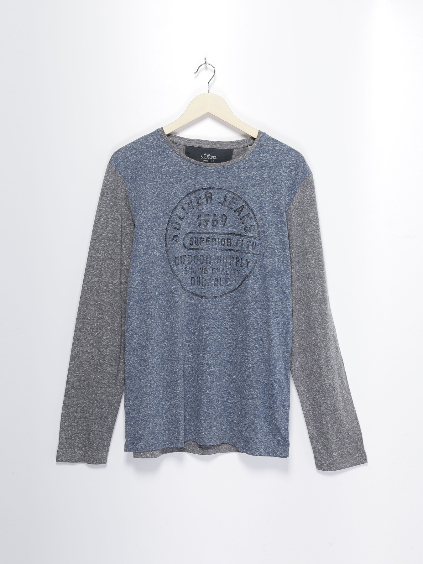 Лонгслив S.Oliver модель 20711318017_сірий з с.синім Фото