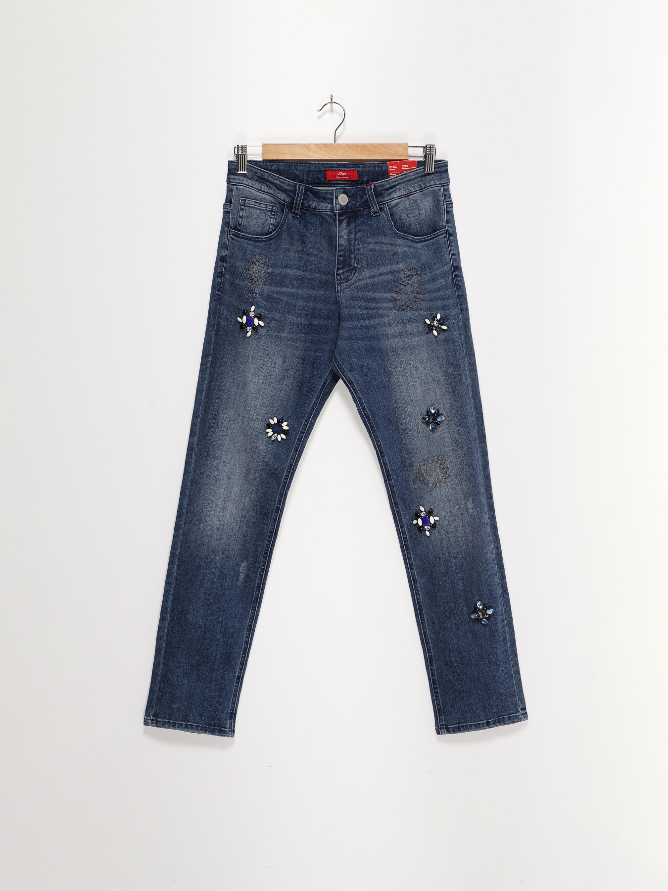 Прямые джинсы S.Oliver модель 21709714688_синій комб. Прямые джинсы S.Oliver модель 21709714688_синій комб. Фото