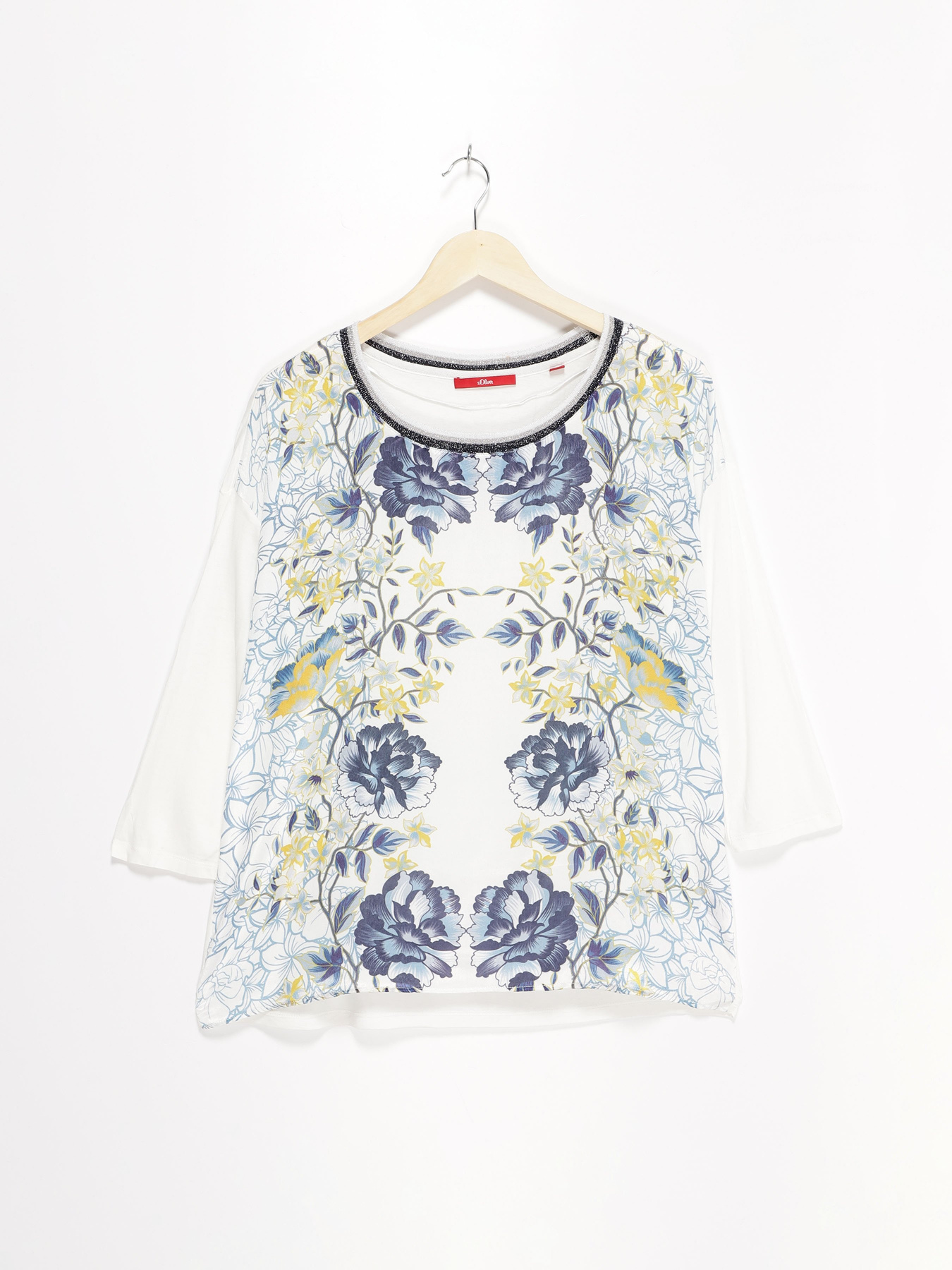 Лонгслив S.Oliver модель 21809392745_білий комб. Лонгслив S.Oliver модель 21809392745_білий комб. Фото