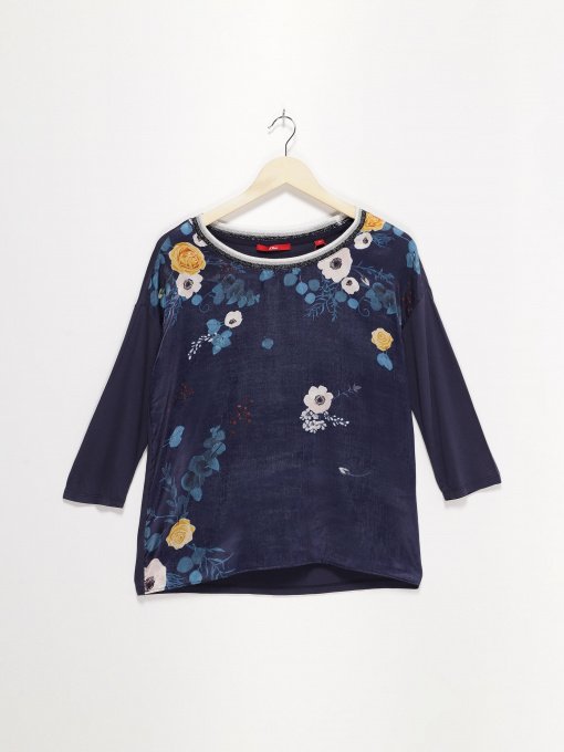 Лонгслив S.Oliver модель 21809392745_т.синій комб. Фото