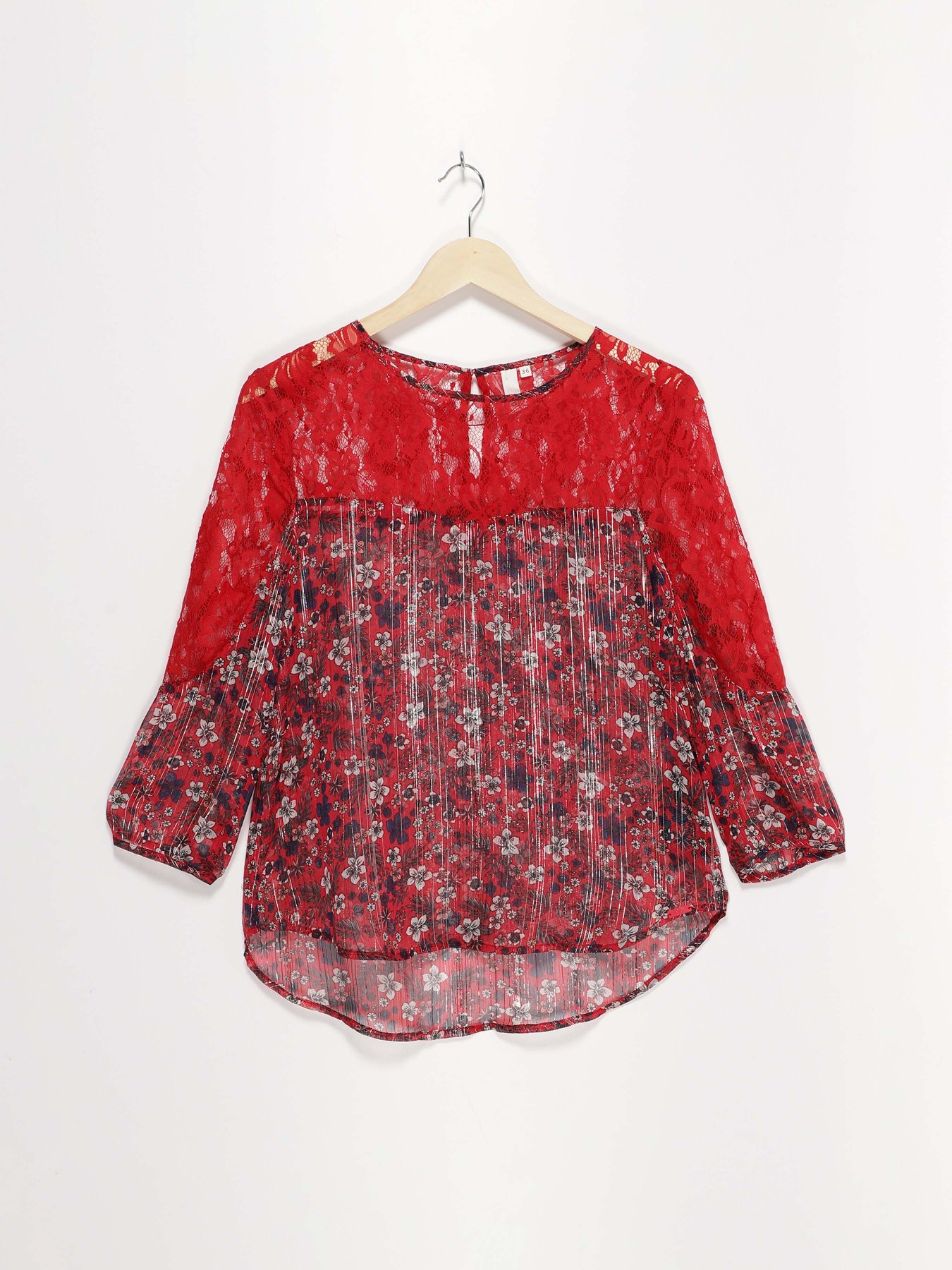 Блуза S.Oliver модель 41808196620_червоний комб. Фото