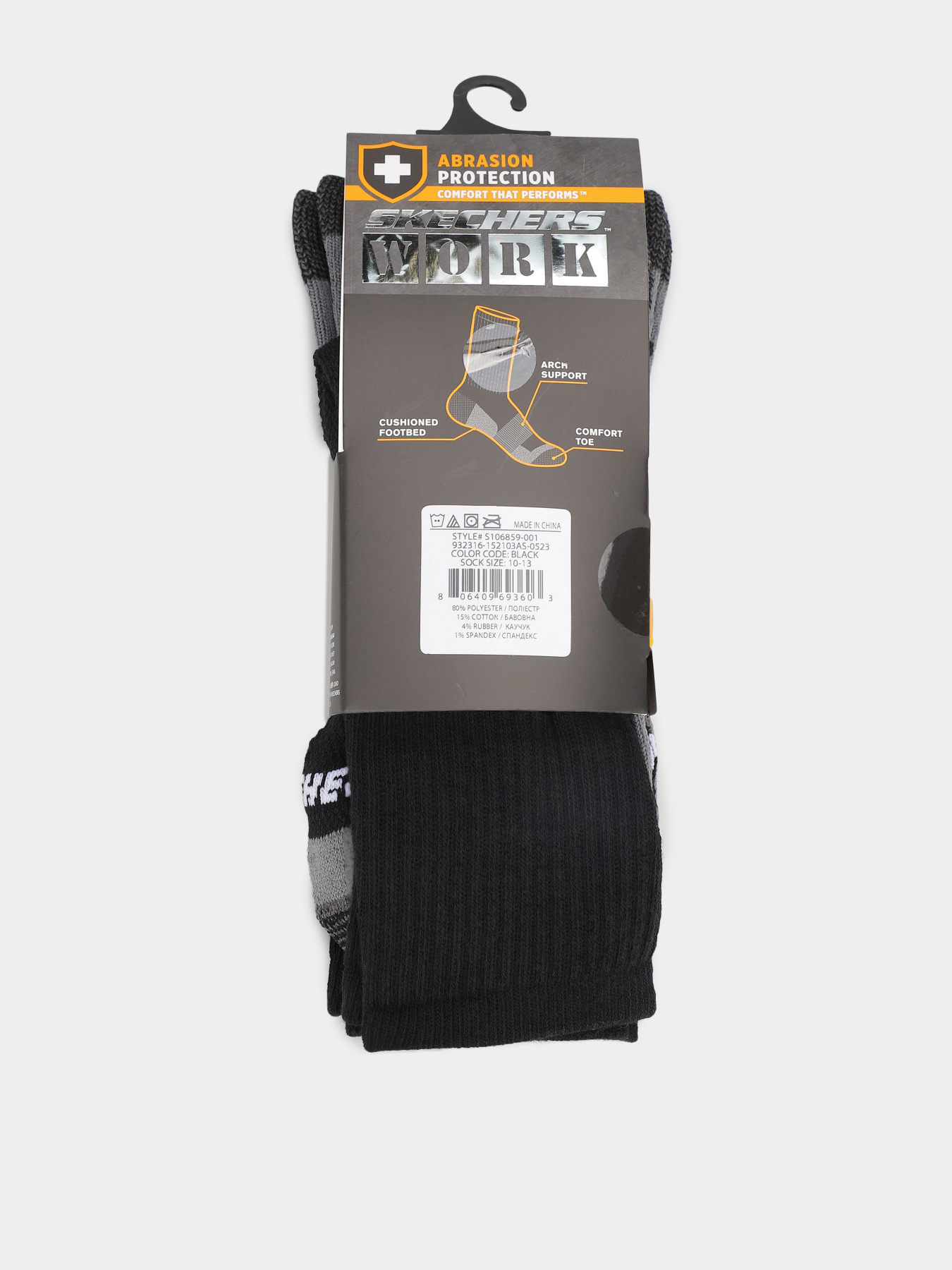 Носки и гольфы Skechers 3PK 1/2 TERRY CREW модель S106859-001 Фото