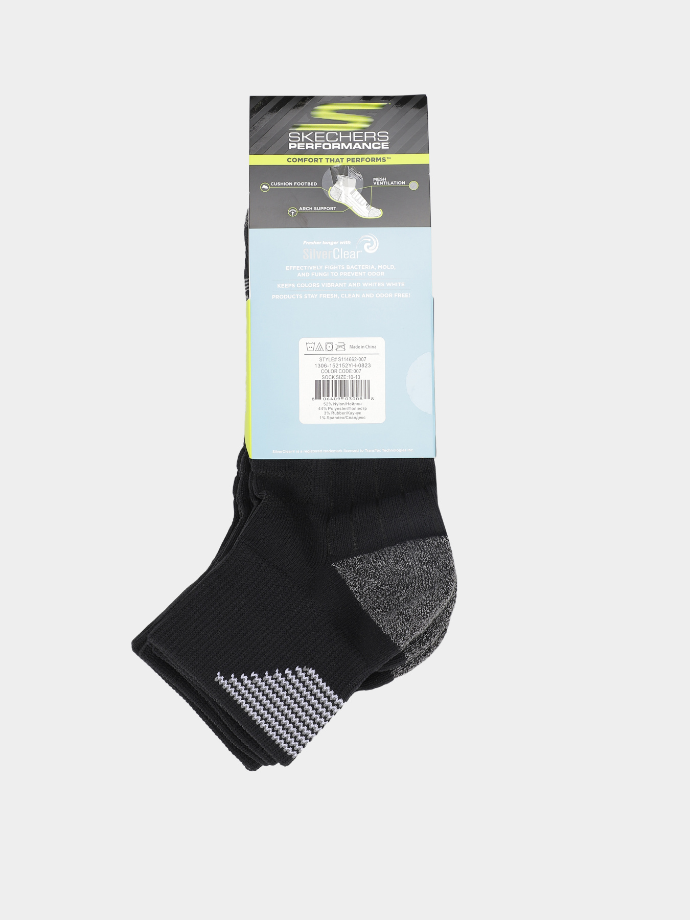 Набор носков Skechers Performance QTR Crew 43-46 модель S114662-007_ Фото