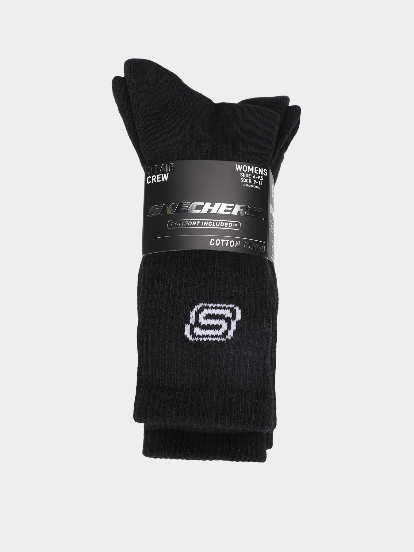 Набор носков Skechers 3PK WMS CREW SOCKS-BLACK модель S117453-001 Фото