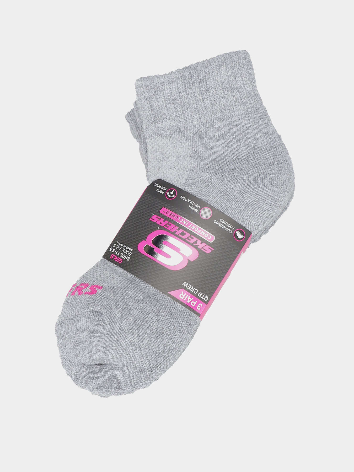 Набор носков Skechers 3pk 1/2 Terry Qtr Crew 25,5 - 35,5 модель S119349-035 Фото