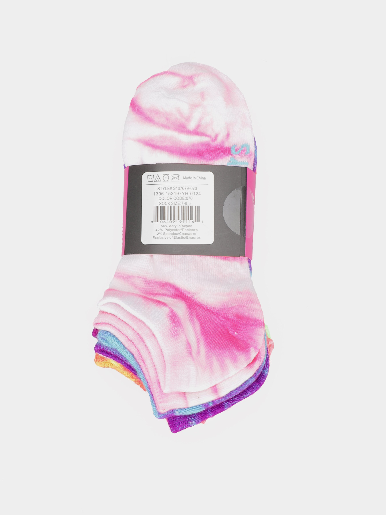 Набір шкарпеток Skechers 6PK NON TERRY TIE DYE LOW CUTS модель S107679-070 Фото