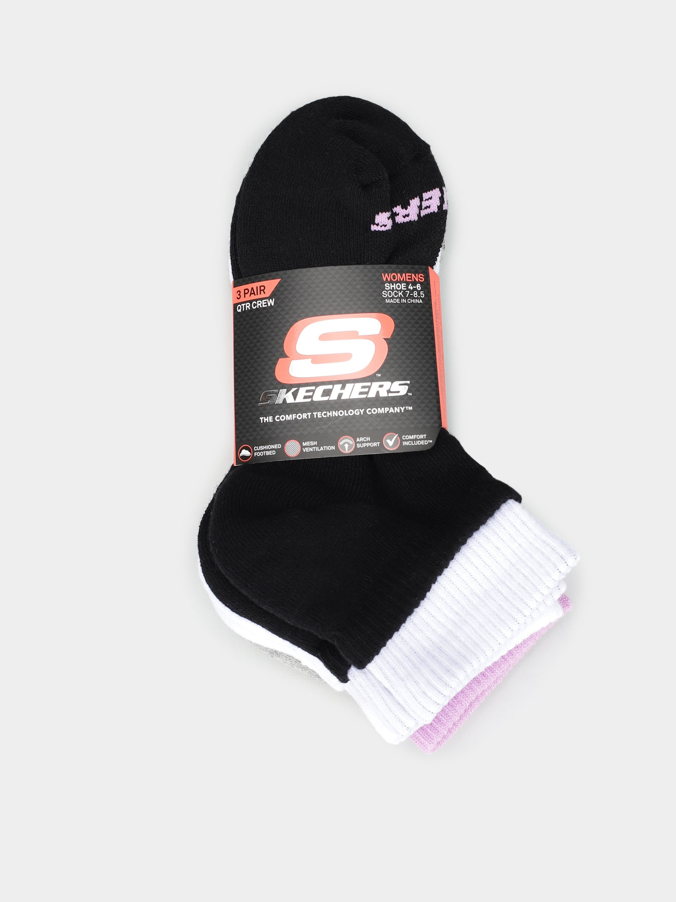 Набор носков Skechers Terry Qtr Crew 35 - 39,5 модель S600477-015 Фото