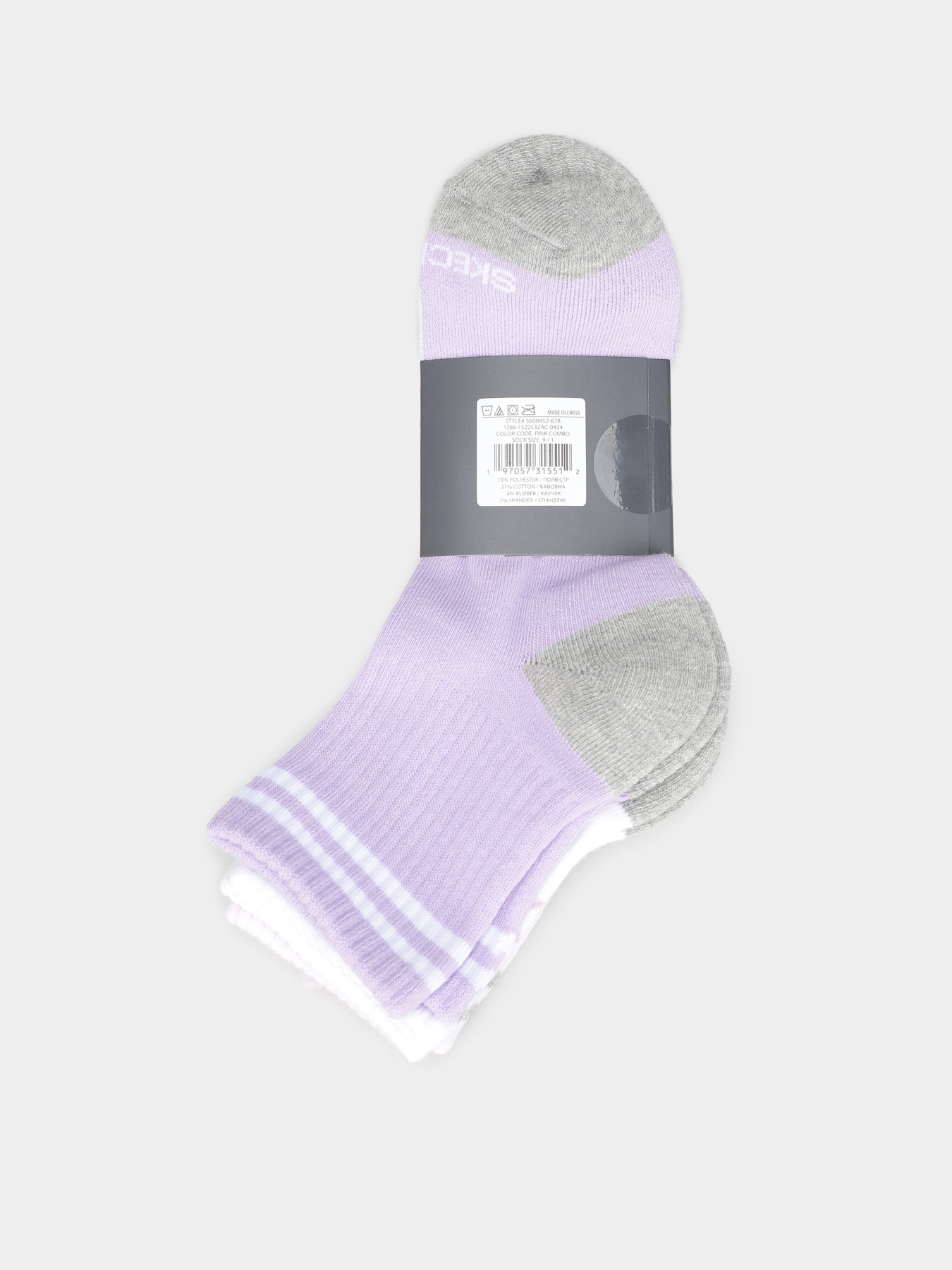 Набір шкарпеток Skechers Terry Qtr Crew 35 - 39,5 модель S600452-678 Фото