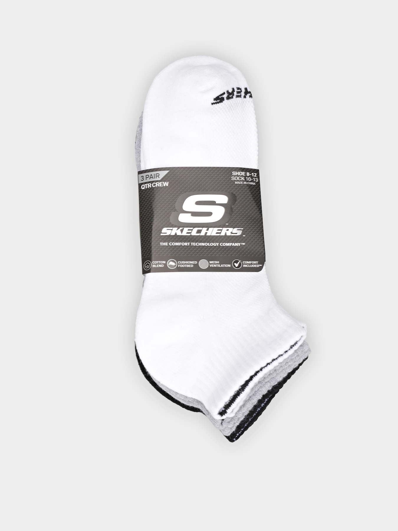 Носки и гольфы Skechers 3PK 1/2 TERRY QTR CREW модель S111035-107 Фото
