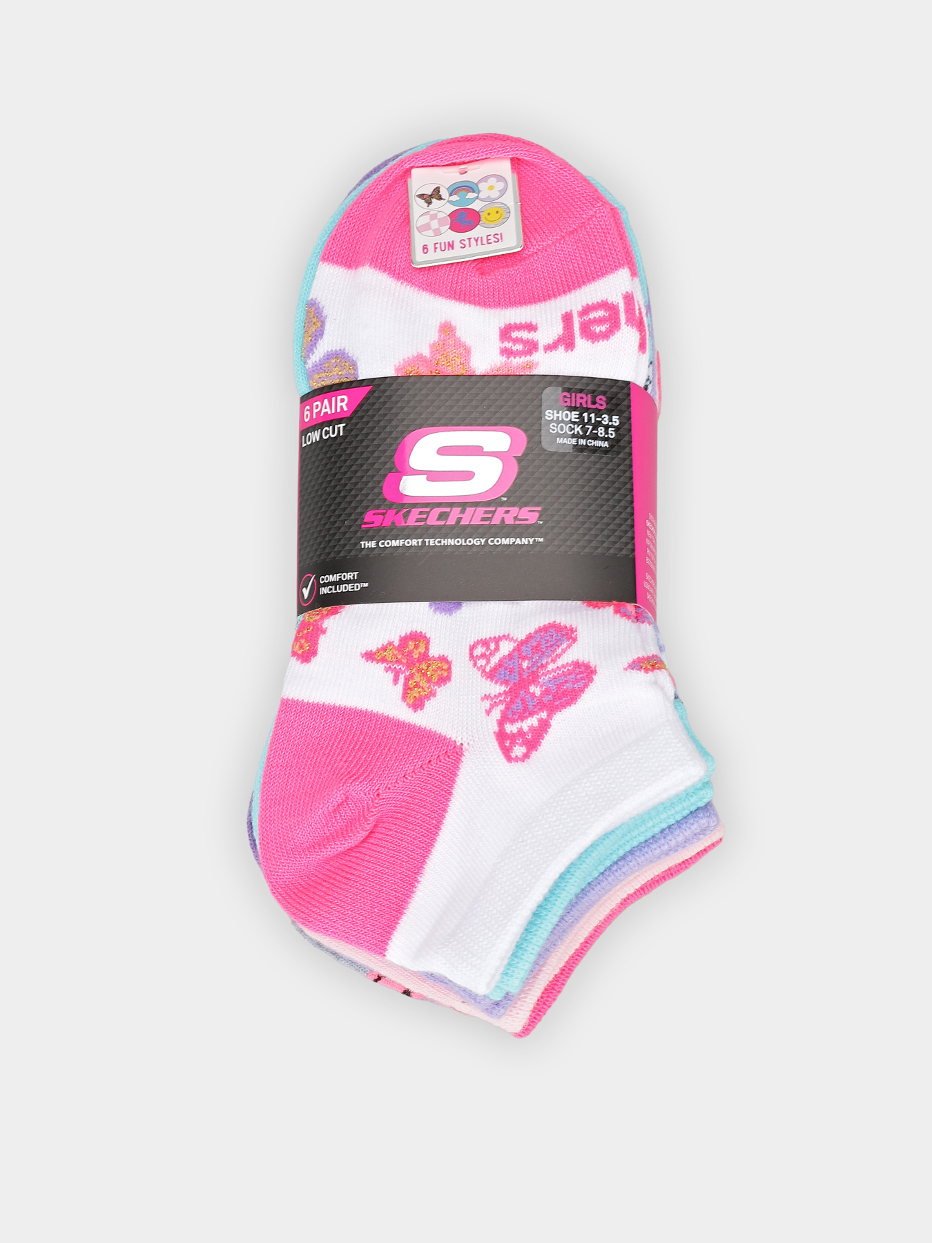 Набір шкарпеток Skechers 6PK NON TERRY LOW CUT модель S601234-690 Набір шкарпеток Skechers 6PK NON TERRY LOW CUT модель S601234-690 Фото