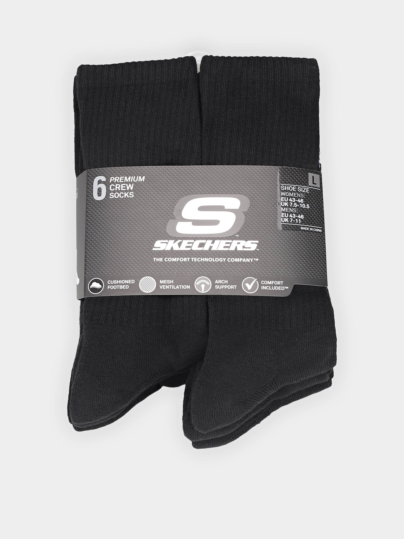 Набор носков Skechers 6pk 1/2 Terry Crew 43-46 модель S118220-001 Фото