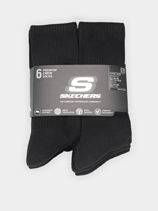 Набір шкарпеток Skechers 6pk 1/2 Terry Crew 43-46 модель S118220-001 Фото