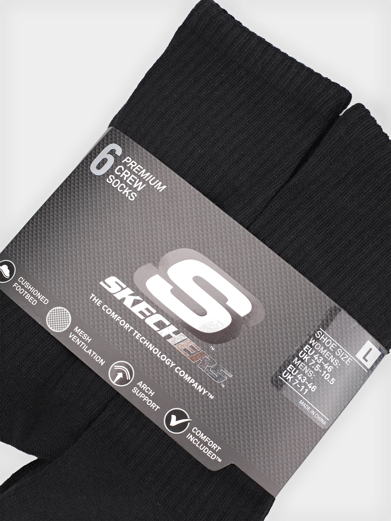 Набор носков Skechers 6PK 1/2 TERRY CREW модель S118220-001 Набор носков Skechers 6PK 1/2 TERRY CREW модель S118220-001 Фото