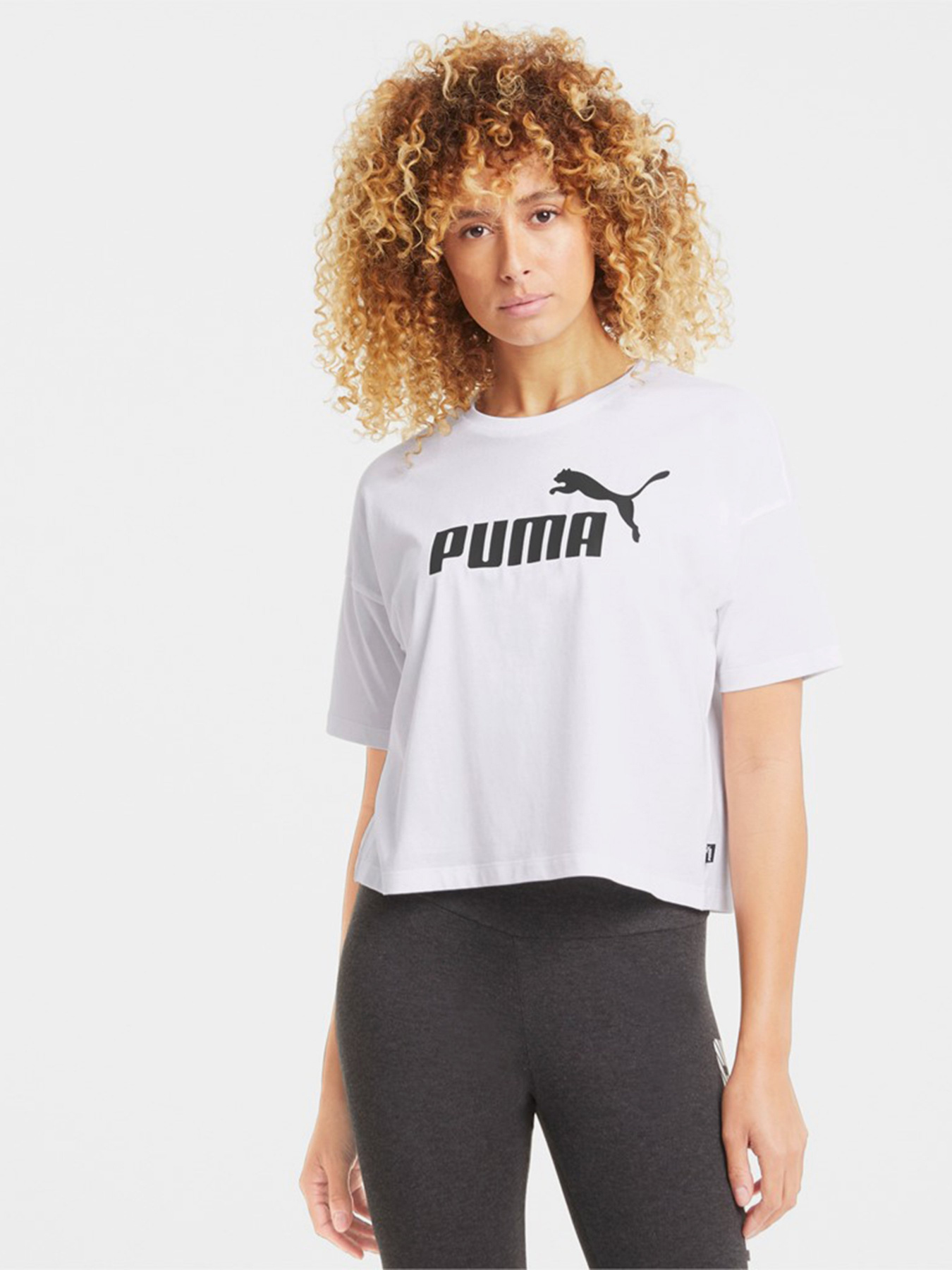 Футболка PUMA Essentials Logo Cropped модель 58686602 Фото