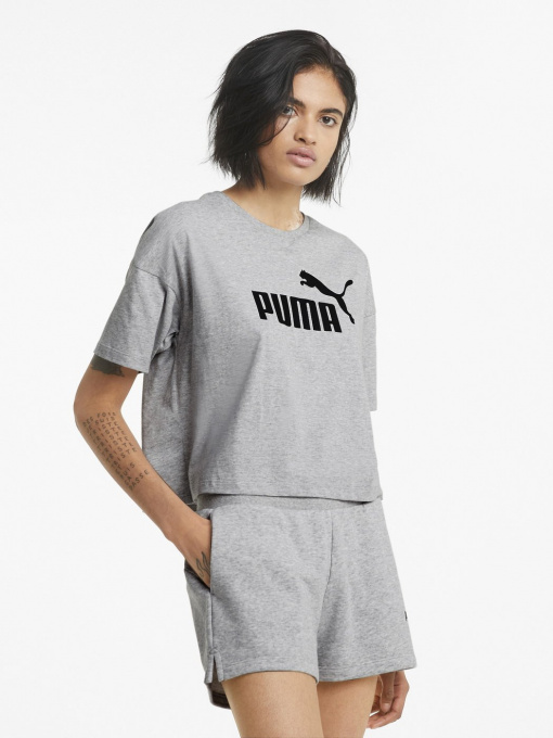 Футболка PUMA Essentials Logo Cropped модель 58686604 Фото