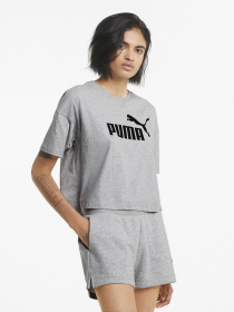 Футболка PUMA Essentials Logo Cropped модель 58686604 Фото