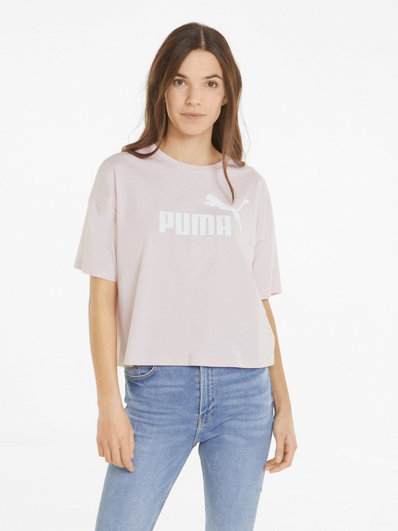 Футболка PUMA Essentials Logo Cropped модель 58686682 Фото
