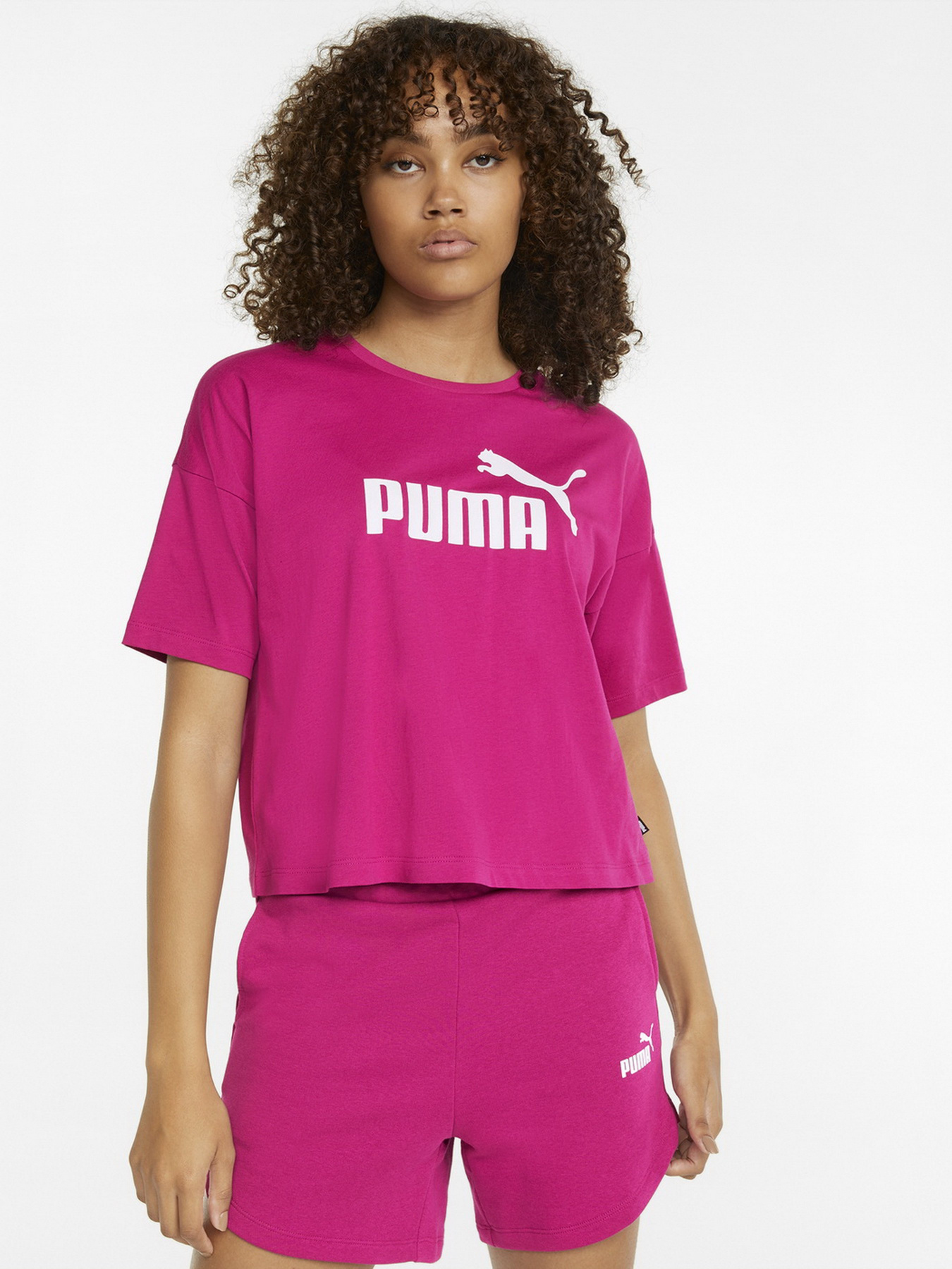 Футболка PUMA Essentials Logo Cropped модель 58686686 Фото