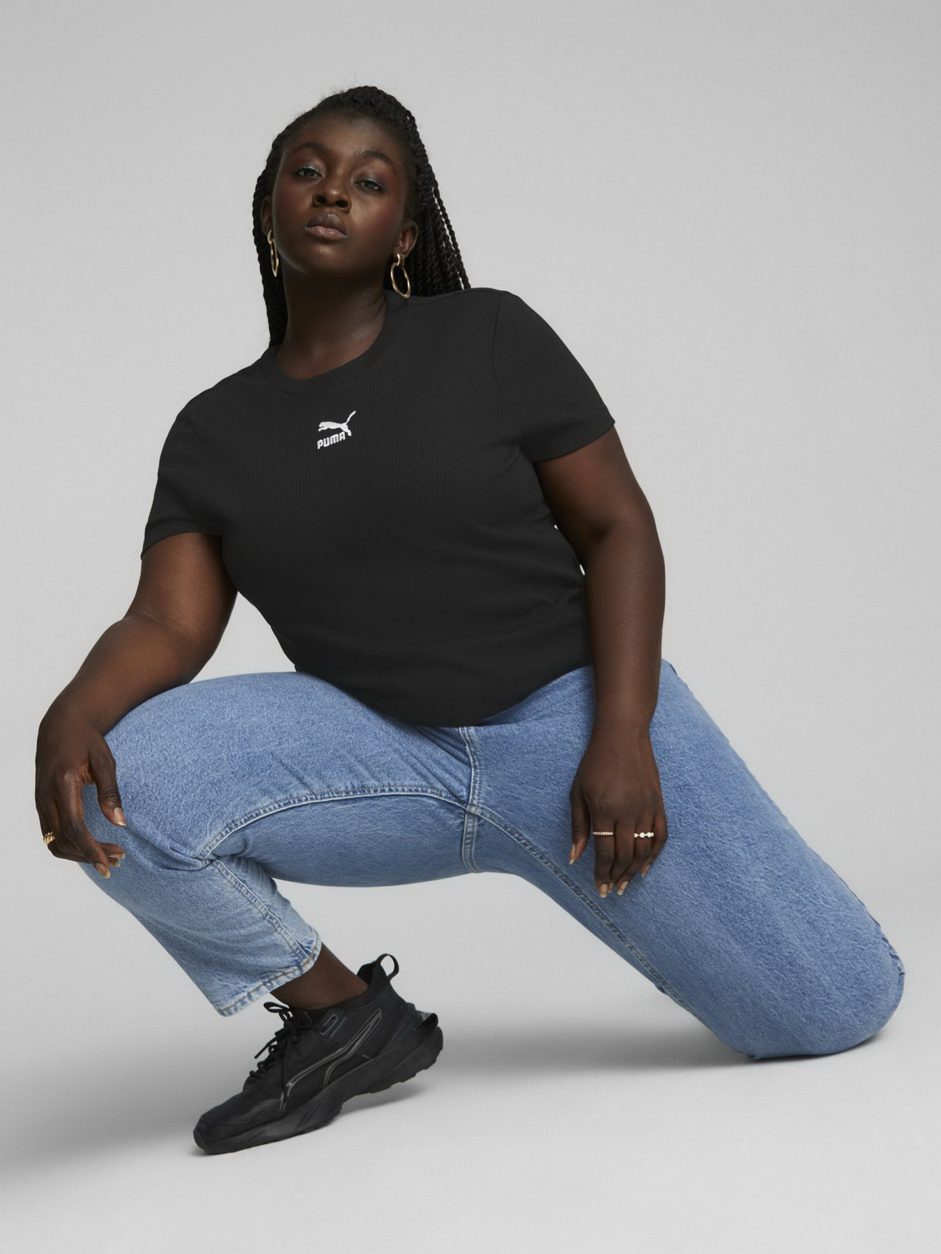 Футболка PUMA Classics Ribbed Slim модель 53568901 Фото