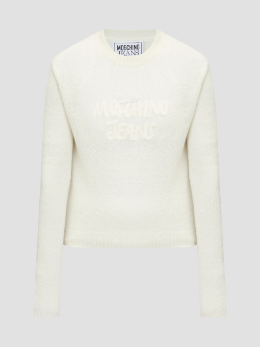 Женский белый шерстяной джемпер Moschino модель A0905.8704;0002 Фото
