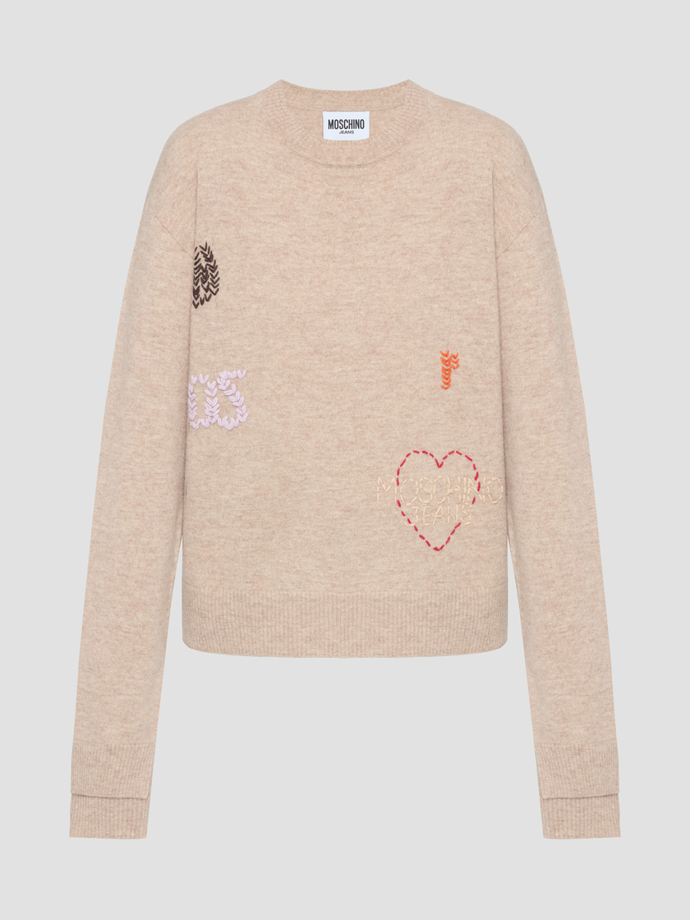 Бежевый женский шерстяной джемпер Moschino модель A0932.8206;1019 Бежевый женский шерстяной джемпер Moschino модель A0932.8206;1019 Фото