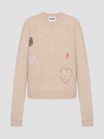 Бежевый женский шерстяной джемпер Moschino модель A0932.8206;1019 Бежевый женский шерстяной джемпер Moschino модель A0932.8206;1019 Фото