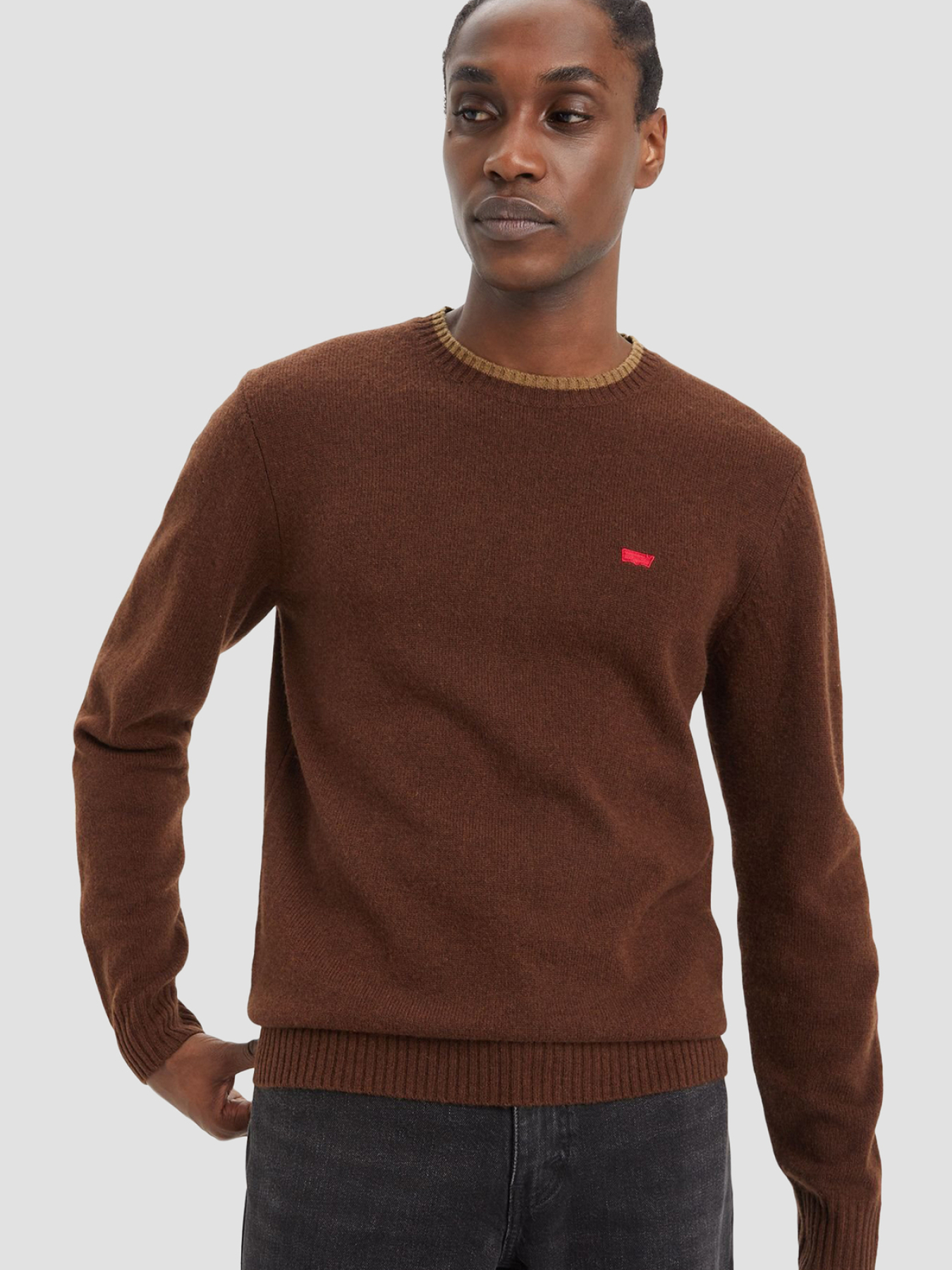 Мужской коричневый шерстяной джемпер LEVIS модель A4320;0015 Фото