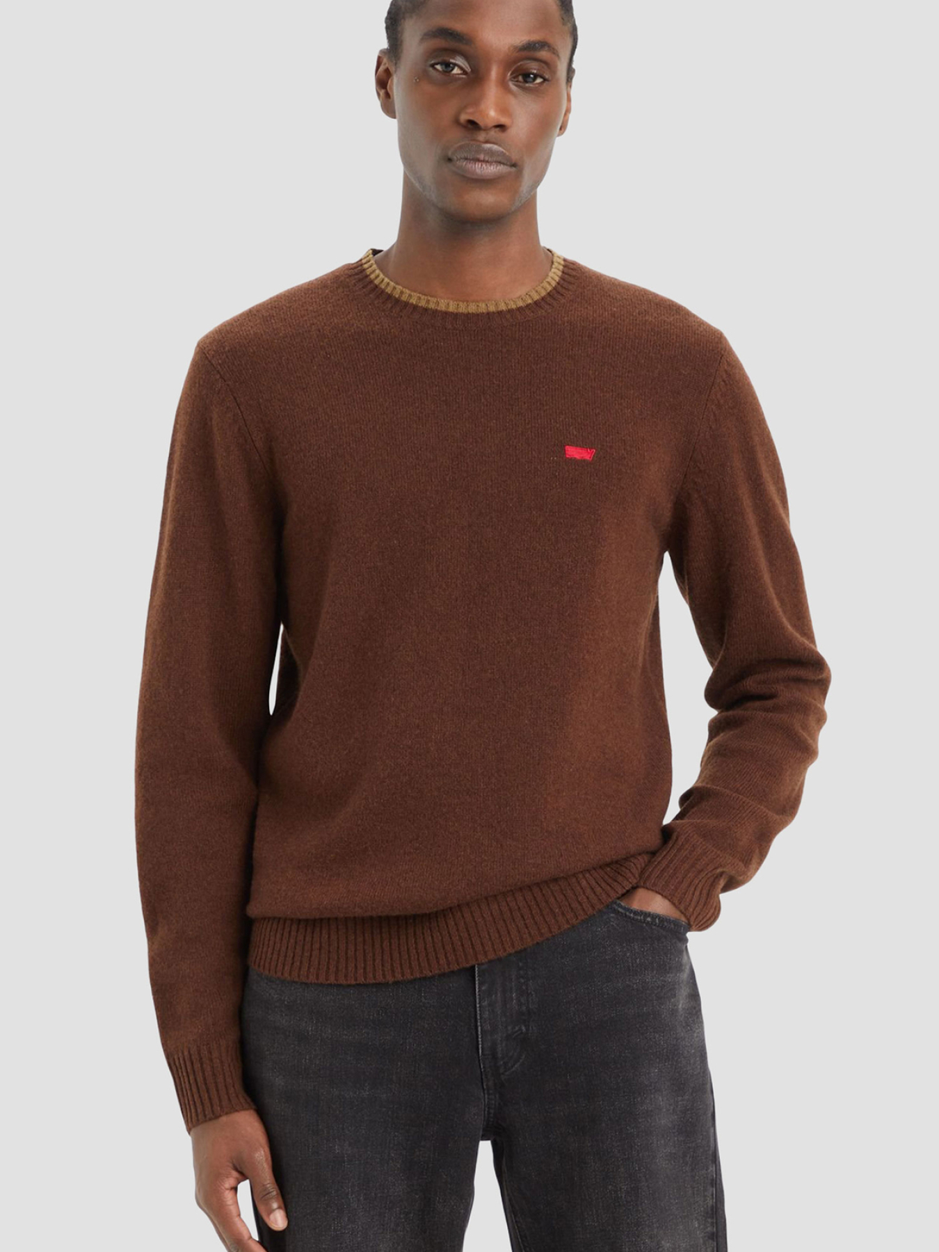 Мужской коричневый шерстяной джемпер LEVIS модель A4320;0015 Фото