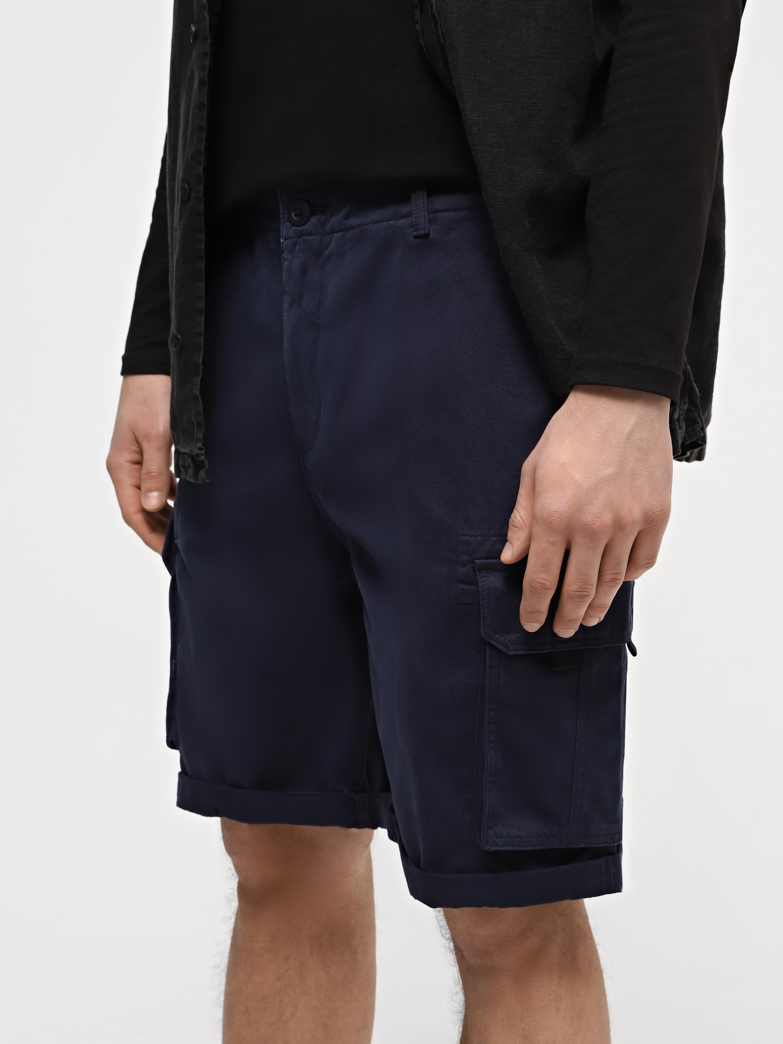 Бавовняні Чоловічі Повсякденні шорти Alpha Industries Crew (ALD303) колір темно-синій