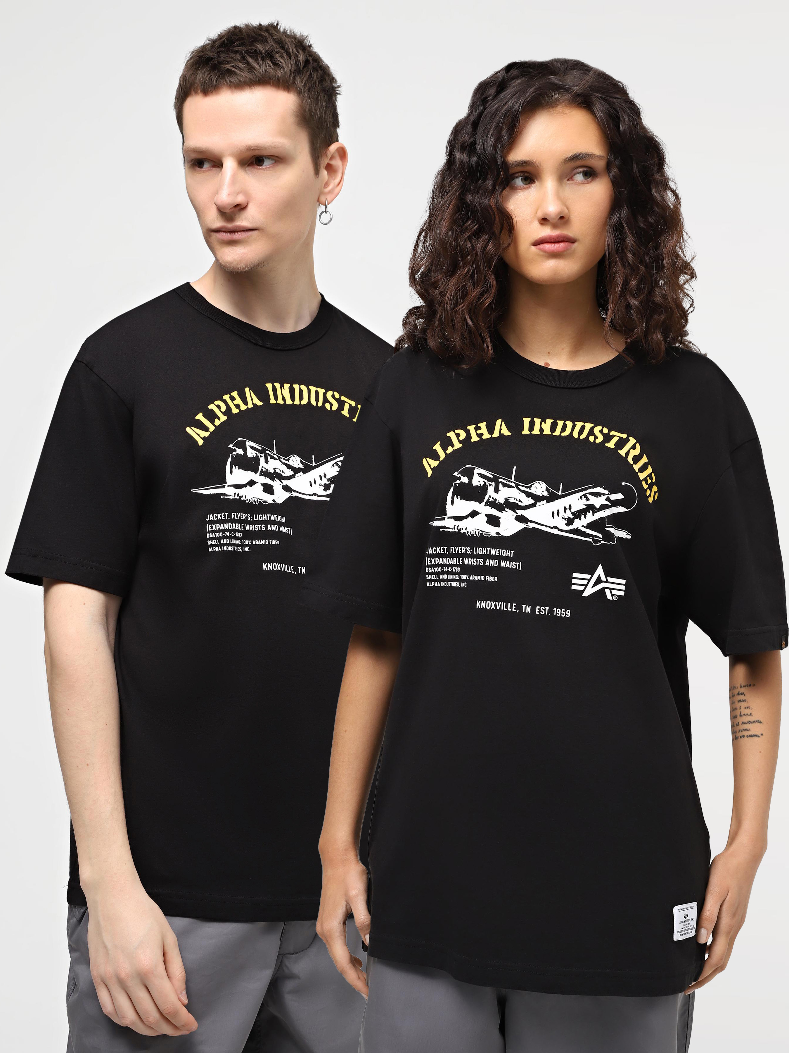Бавовняна Жіноча Футболка Alpha Industries Alpha Plane Tee (ALD343) колір чорний