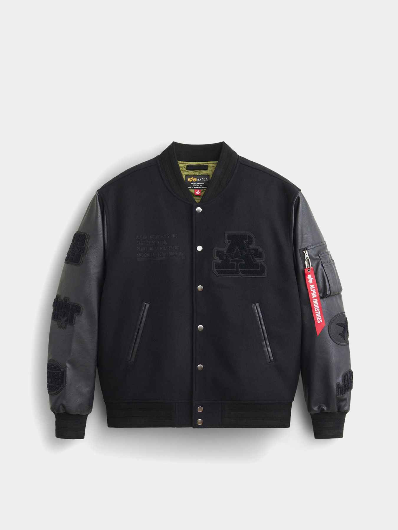 Бомбер Alpha Industries Faux Leather Ma-1 Varsity модель MJL54500C1_001 Фото