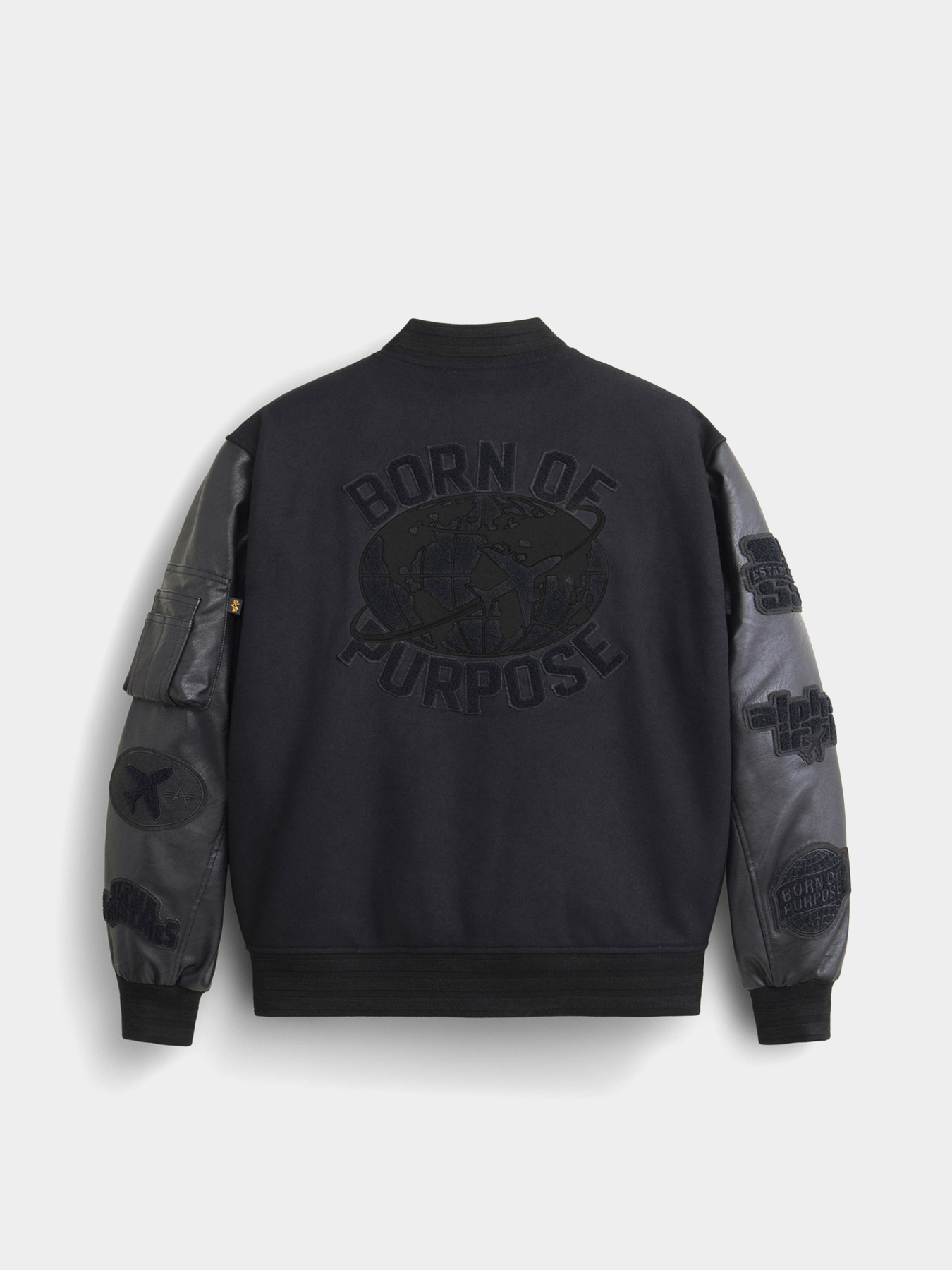 Бомбер Alpha Industries Faux Leather Ma-1 Varsity модель MJL54500C1_001 Фото