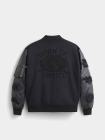 Бомбер Alpha Industries Faux Leather Ma-1 Varsity модель MJL54500C1_001 Фото