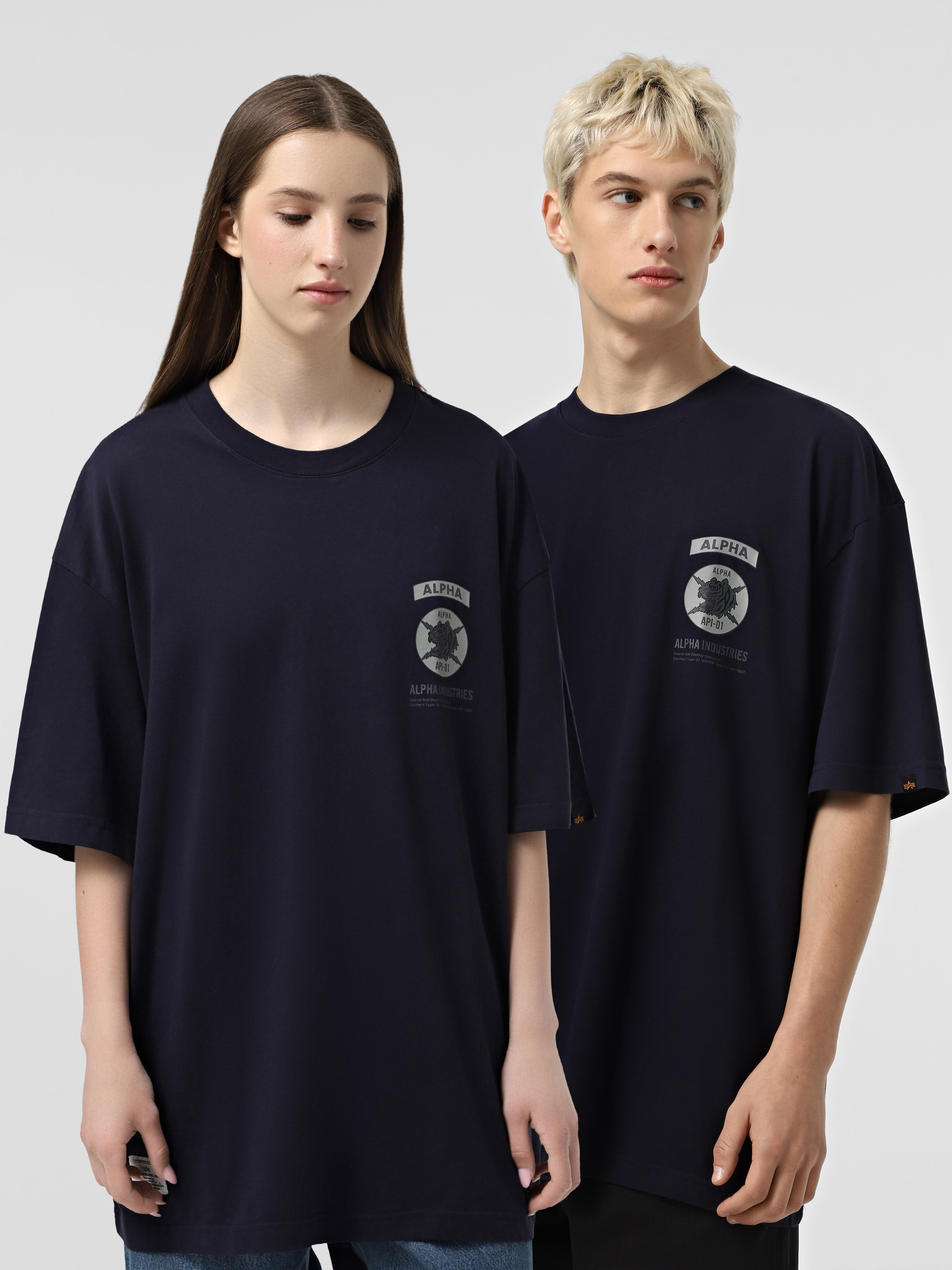 Бавовняна Жіноча Футболка Alpha Industries Unfrm Api-01 (ALD454) колір синій