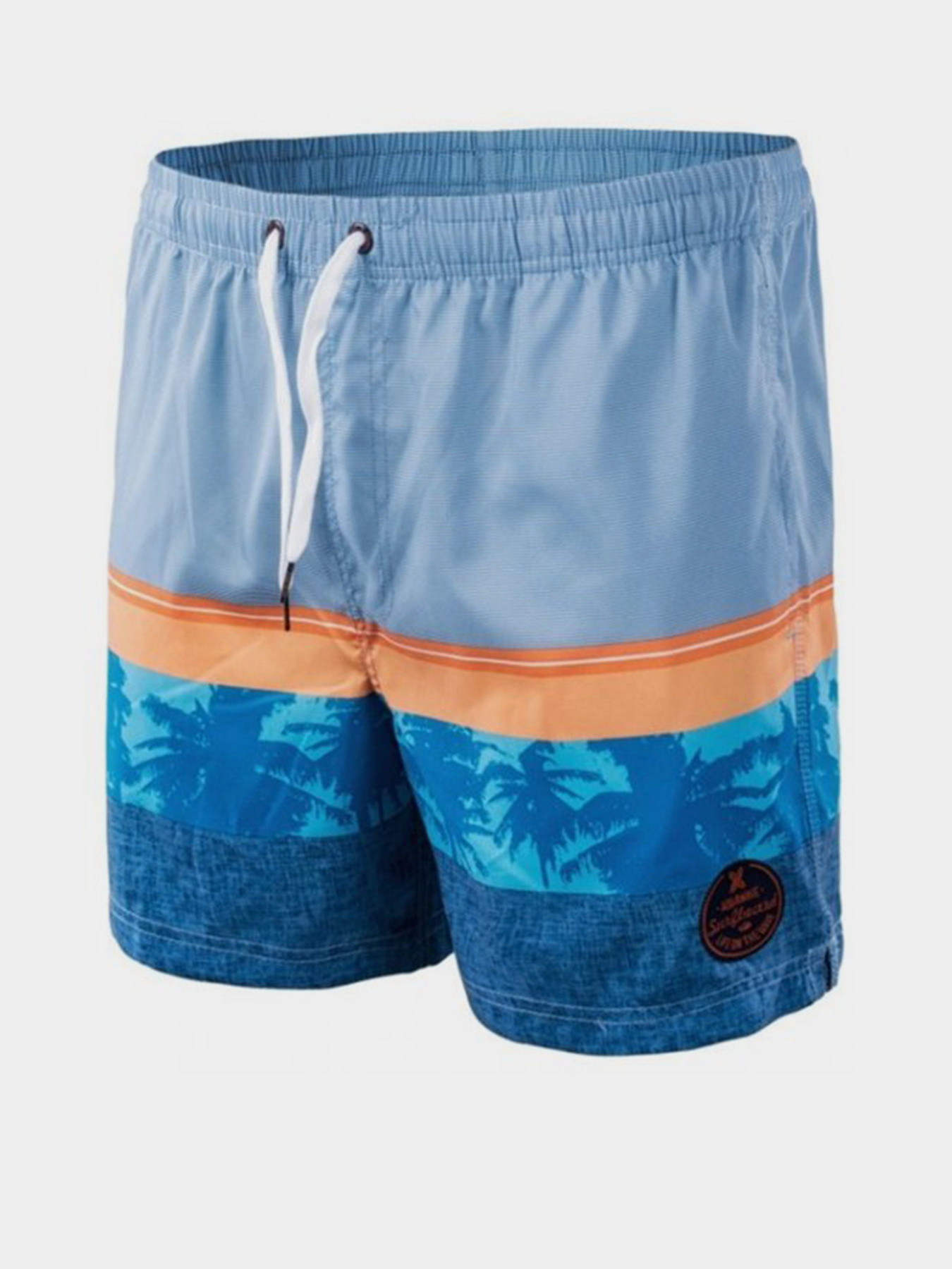 Шорты для плавания Aquawave модель PALAWAN-BLUE/ORANGE/PALM PRINT Фото