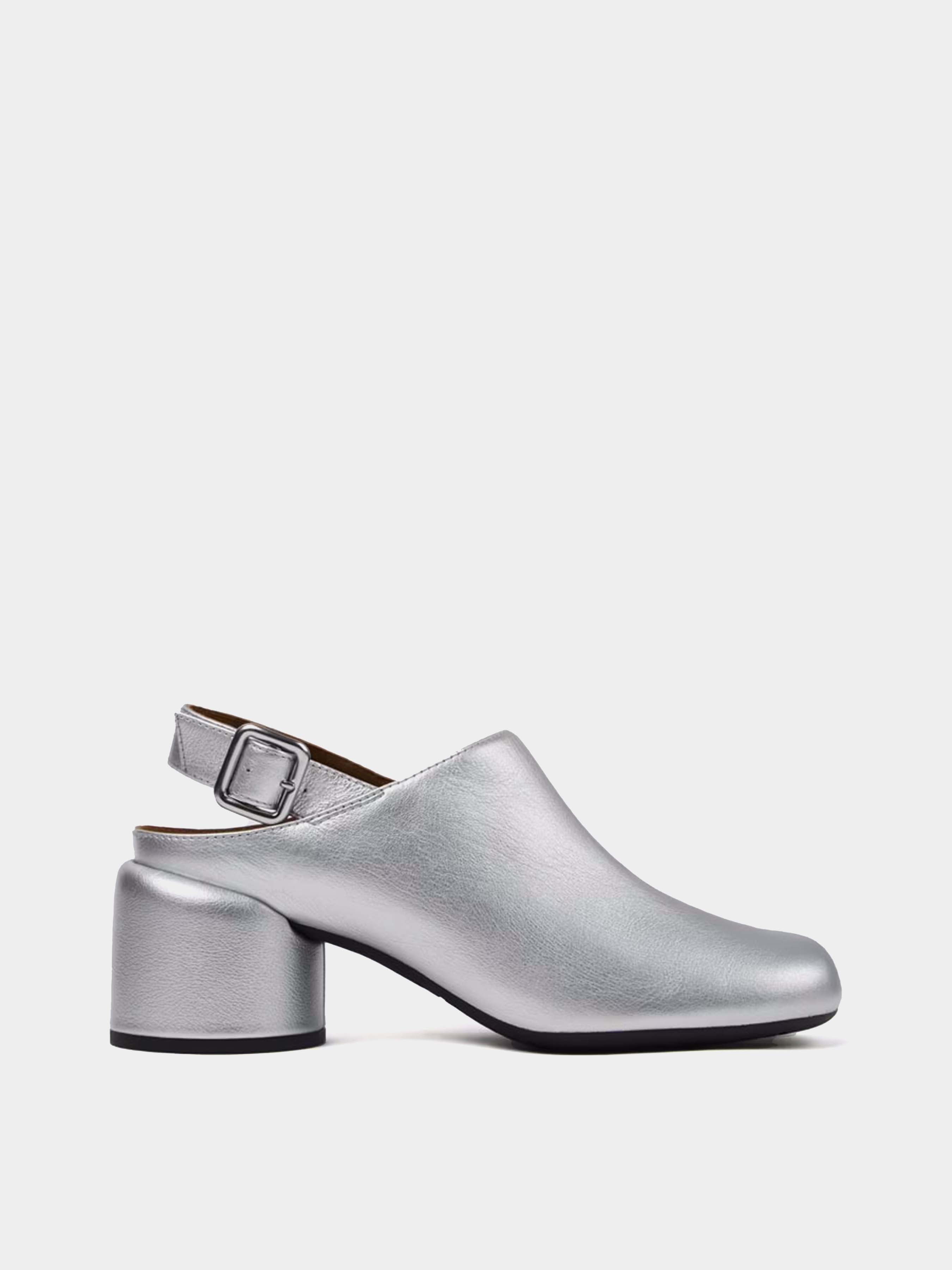 Шкіряне Жіноче Сабо Camper Niki (AW1975) колір срібний