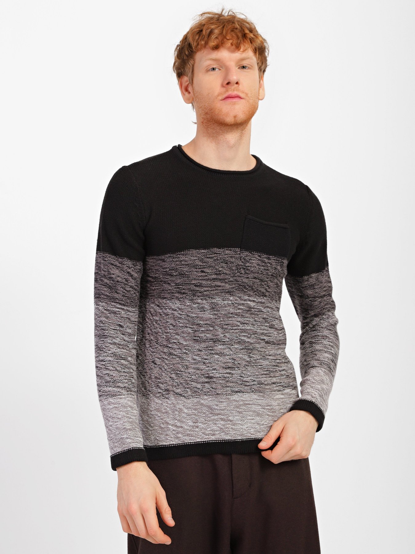 Джемпер Blend модель 20708561_чорний комб. Фото
