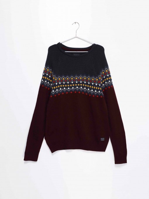 Джемпер Blend модель 20709070_бордовий комб. Фото