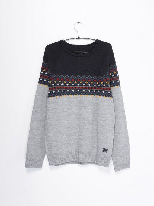 Джемпер Blend модель 20709070_сірий комб. Фото