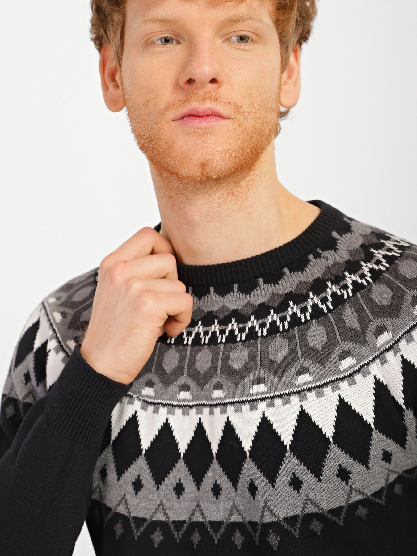 Джемпер Blend модель 20709278_чорний комб. Фото