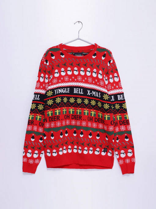 Джемпер Blend модель 20709295_червоний комб. Фото